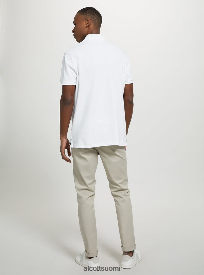 vaatetus fi Alcott miehet puuvillainen pikee poolopaita brodeerauksella wh3 valkoinen HL28P01178
