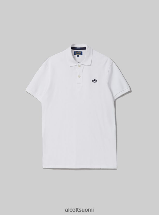 vaatetus fi Alcott miehet puuvillainen pikee poolopaita brodeerauksella wh3 valkoinen HL28P01178