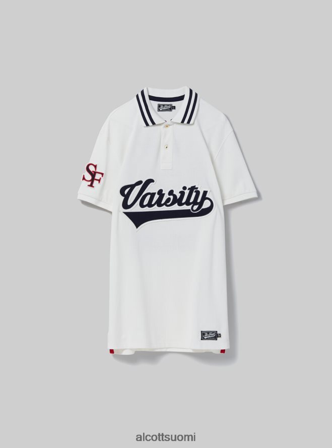 vaatetus fi Alcott miehet puuvillainen poolopaita, jossa yliopistomerkki c0020 luonnonvalkoinen HL28P01039