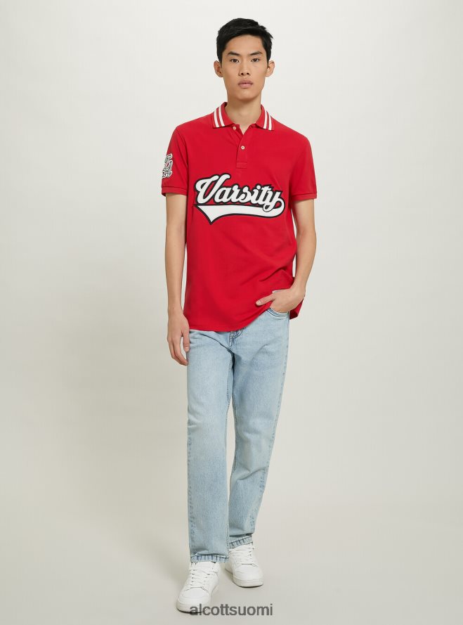 vaatetus fi Alcott miehet puuvillainen poolopaita, jossa yliopistomerkki c0020 luonnonvalkoinen HL28P0796