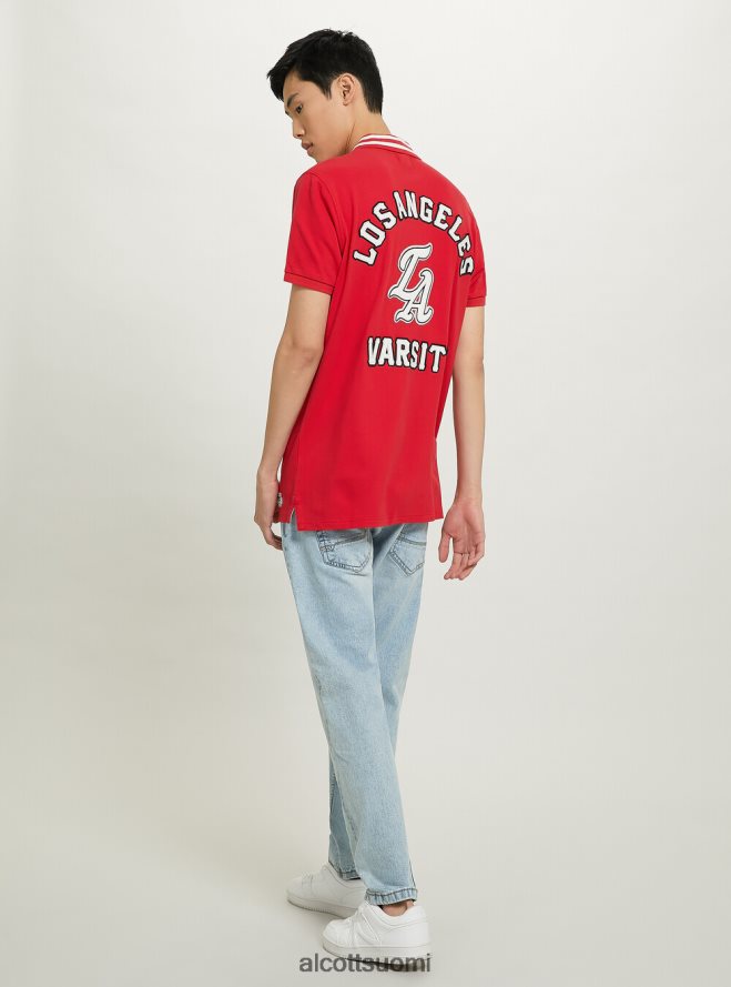 vaatetus fi Alcott miehet puuvillainen poolopaita, jossa yliopistomerkki c0020 luonnonvalkoinen HL28P0796