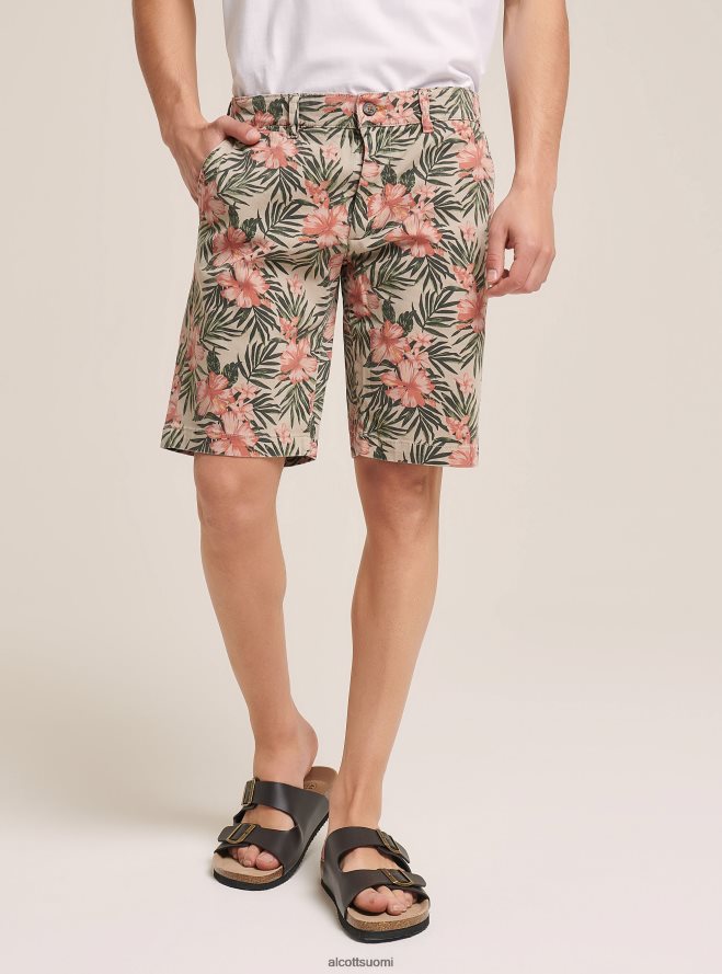 vaatetus fi Alcott miehet lyhyet kukkahousut beige HL28P0713