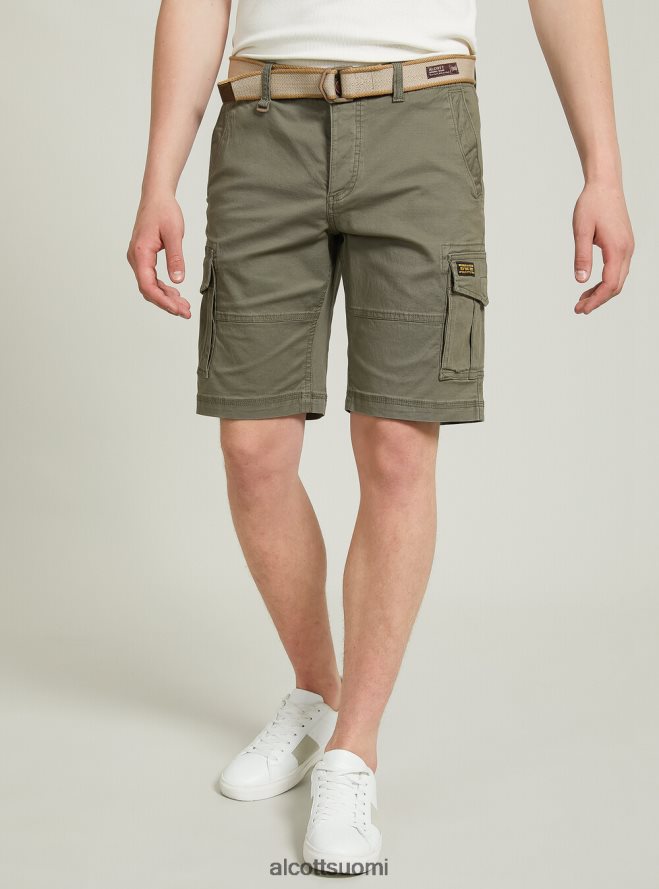 vaatetus fi Alcott miehet puuvilla cargo bermuda kangasvyöllä ky2 kaky medium HL28P0926