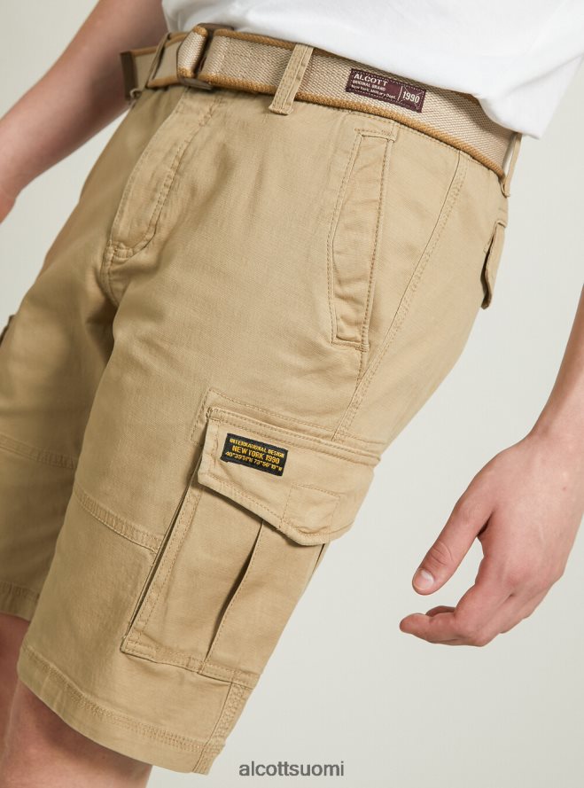 vaatetus fi Alcott miehet puuvilla cargo bermuda kangasvyöllä ky2 kaky medium HL28P0956