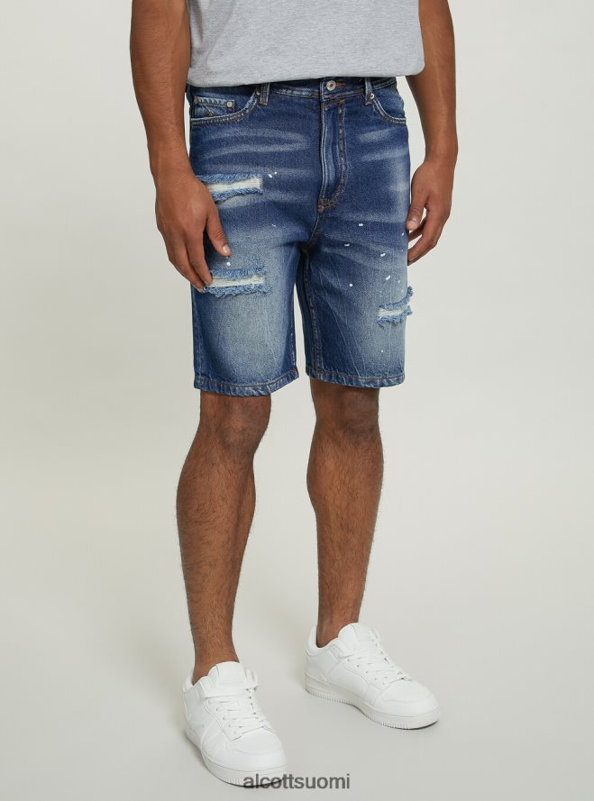 vaatetus fi Alcott miehet stretch denim slim fit bermuda shortsit d004 keskivaaleansininen HL28P0636