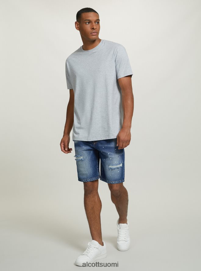 vaatetus fi Alcott miehet stretch denim slim fit bermuda shortsit d004 keskivaaleansininen HL28P0636