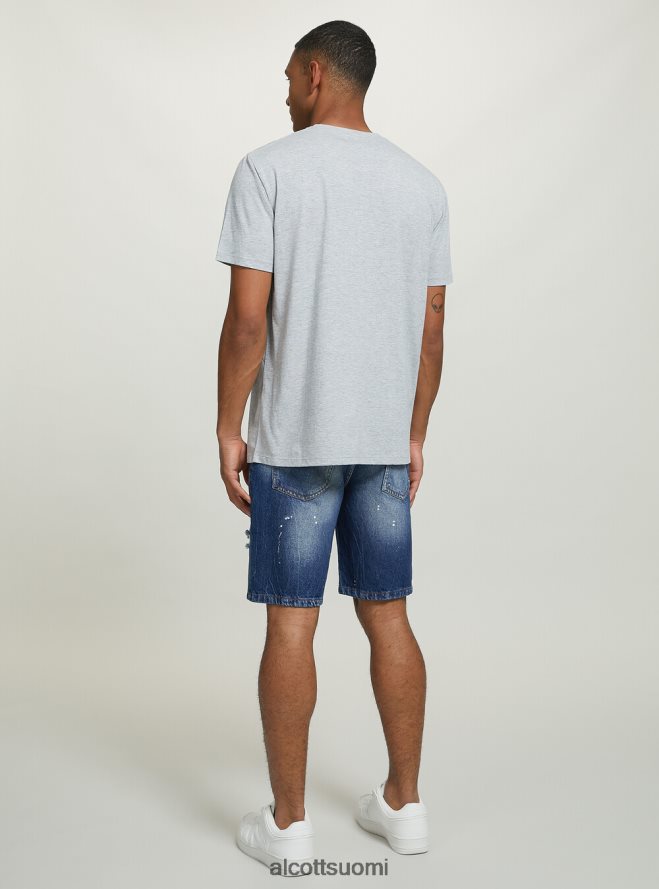 vaatetus fi Alcott miehet stretch denim slim fit bermuda shortsit d004 keskivaaleansininen HL28P0636