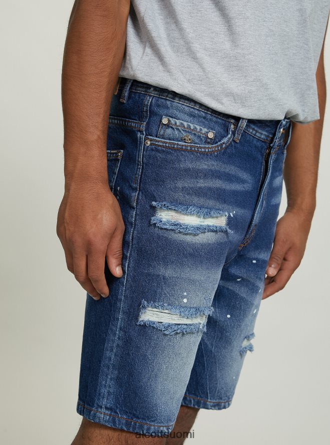 vaatetus fi Alcott miehet stretch denim slim fit bermuda shortsit d004 keskivaaleansininen HL28P0636