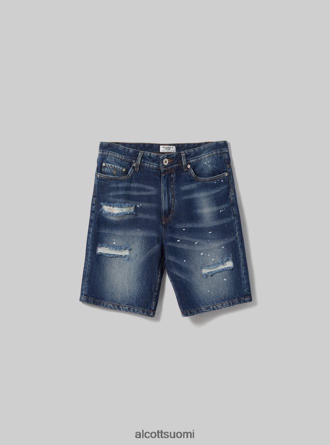 vaatetus fi Alcott miehet stretch denim slim fit bermuda shortsit d004 keskivaaleansininen HL28P0636