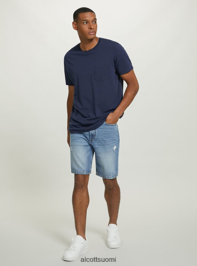 vaatetus fi Alcott miehet stretch denim slim fit bermuda shortsit d004 keskivaaleansininen HL28P0999