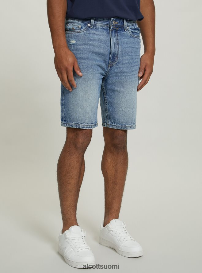 vaatetus fi Alcott miehet stretch denim slim fit bermuda shortsit d004 keskivaaleansininen HL28P0999