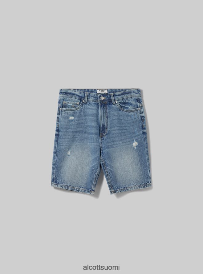 vaatetus fi Alcott miehet stretch denim slim fit bermuda shortsit d004 keskivaaleansininen HL28P0999