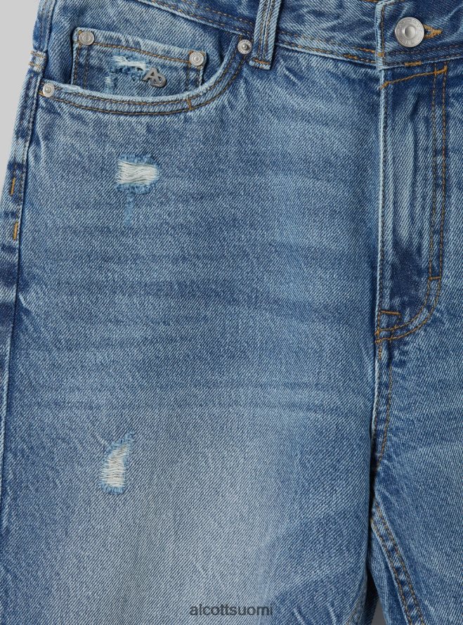 vaatetus fi Alcott miehet stretch denim slim fit bermuda shortsit d004 keskivaaleansininen HL28P0999