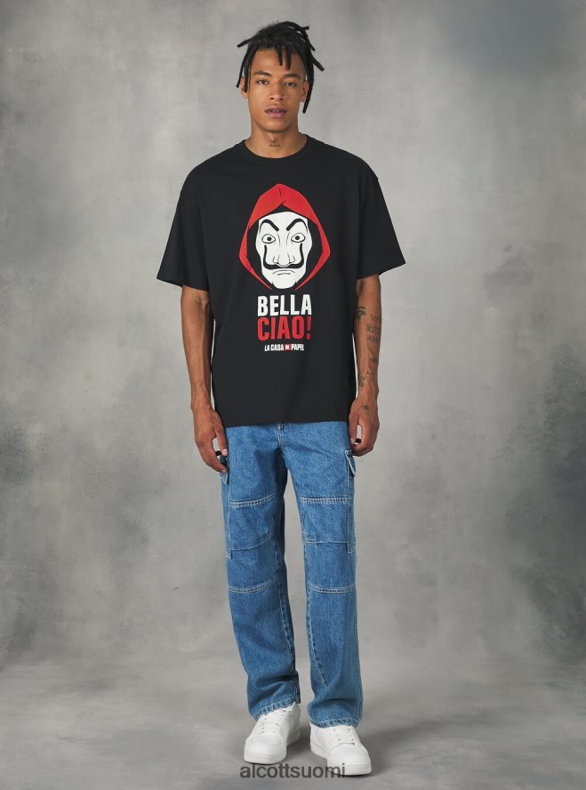 vaatetus fi Alcott miehet la casa de papel t-paita bk1 musta HL28P0942