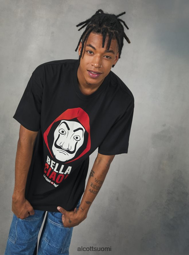 vaatetus fi Alcott miehet la casa de papel t-paita bk1 musta HL28P0942