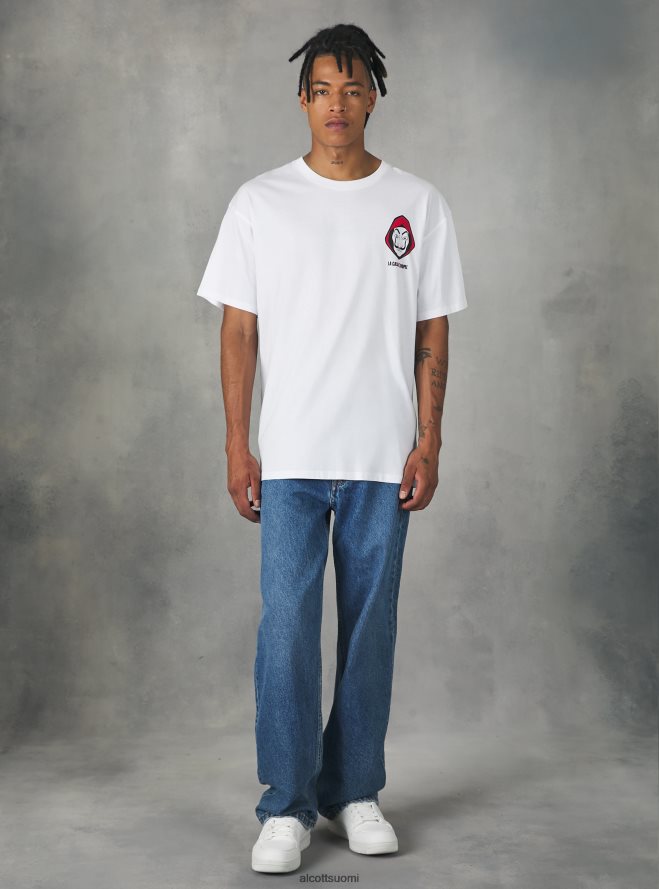 vaatetus fi Alcott miehet la casa de papel t-paita wh3 valkoinen HL28P01060