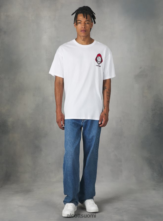 vaatetus fi Alcott miehet la casa de papel t-paita wh3 valkoinen HL28P01060