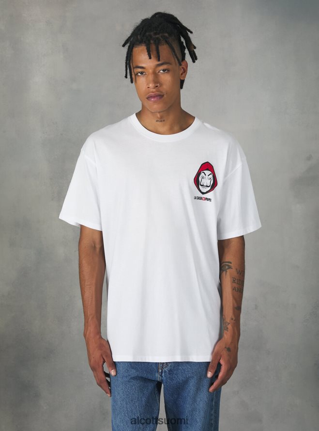 vaatetus fi Alcott miehet la casa de papel t-paita wh3 valkoinen HL28P01060