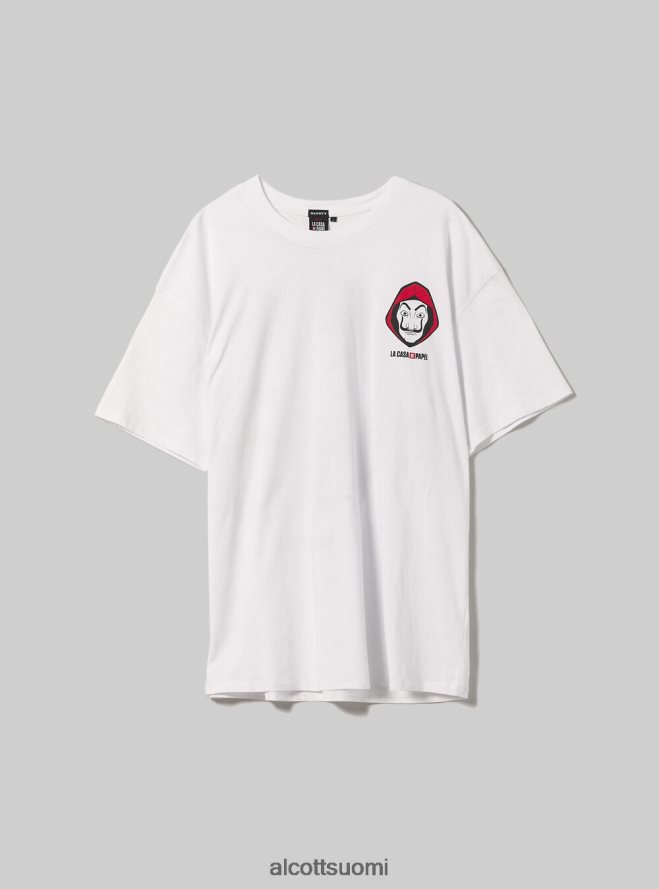 vaatetus fi Alcott miehet la casa de papel t-paita wh3 valkoinen HL28P01060