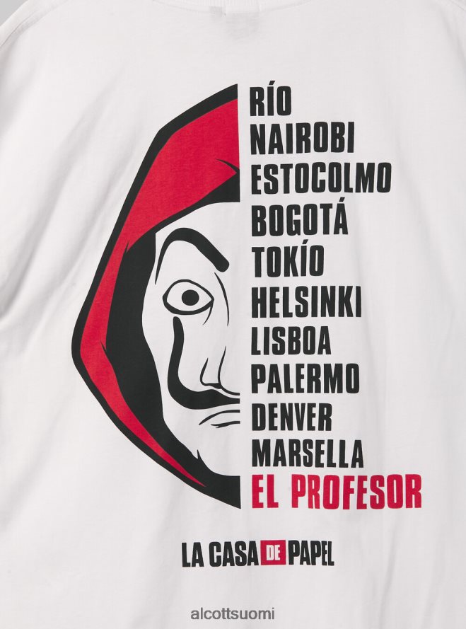 vaatetus fi Alcott miehet la casa de papel t-paita wh3 valkoinen HL28P01060