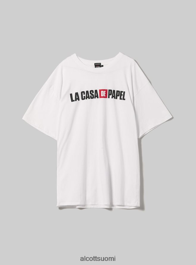 vaatetus fi Alcott miehet maglietta la casa de papel wh3 valkoinen HL28P01020