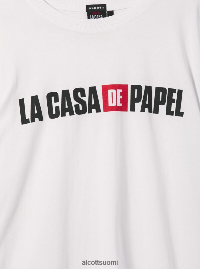 vaatetus fi Alcott miehet maglietta la casa de papel wh3 valkoinen HL28P01020