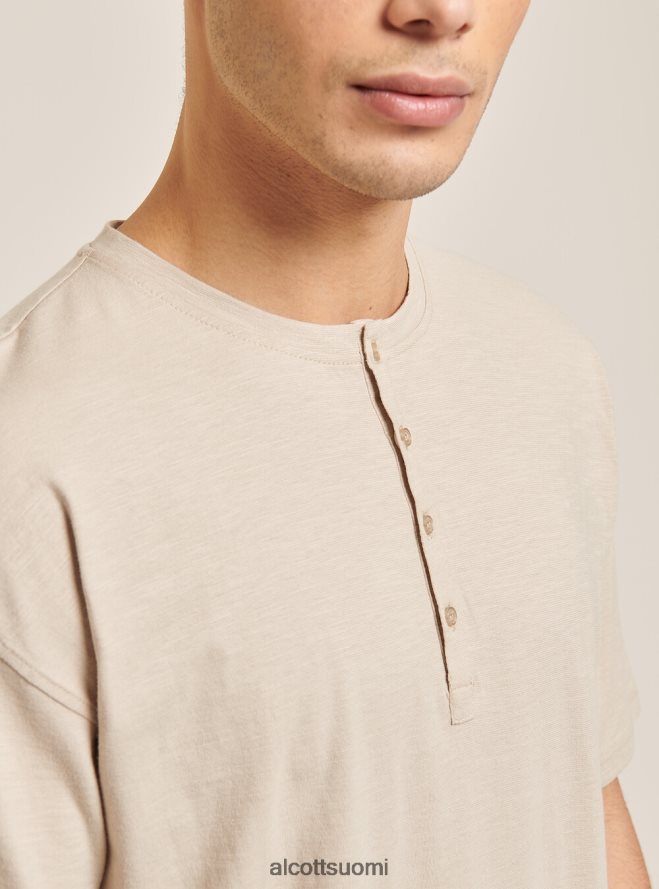 vaatetus fi Alcott miehet pellavasekoite T-paita, jossa serape-kaulus valkoinen HL28P01053