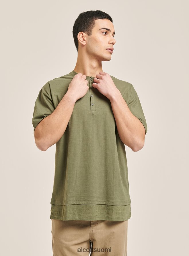 vaatetus fi Alcott miehet pellavasekoite T-paita, jossa serape-kaulus valkoinen HL28P0813