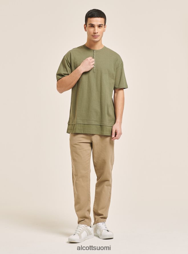 vaatetus fi Alcott miehet pellavasekoite T-paita, jossa serape-kaulus valkoinen HL28P0813