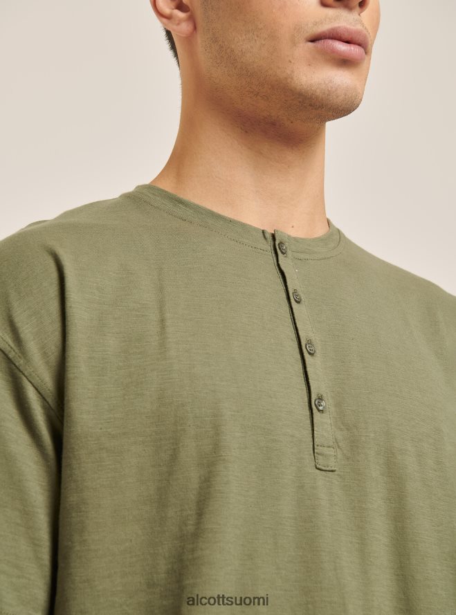 vaatetus fi Alcott miehet pellavasekoite T-paita, jossa serape-kaulus valkoinen HL28P0813