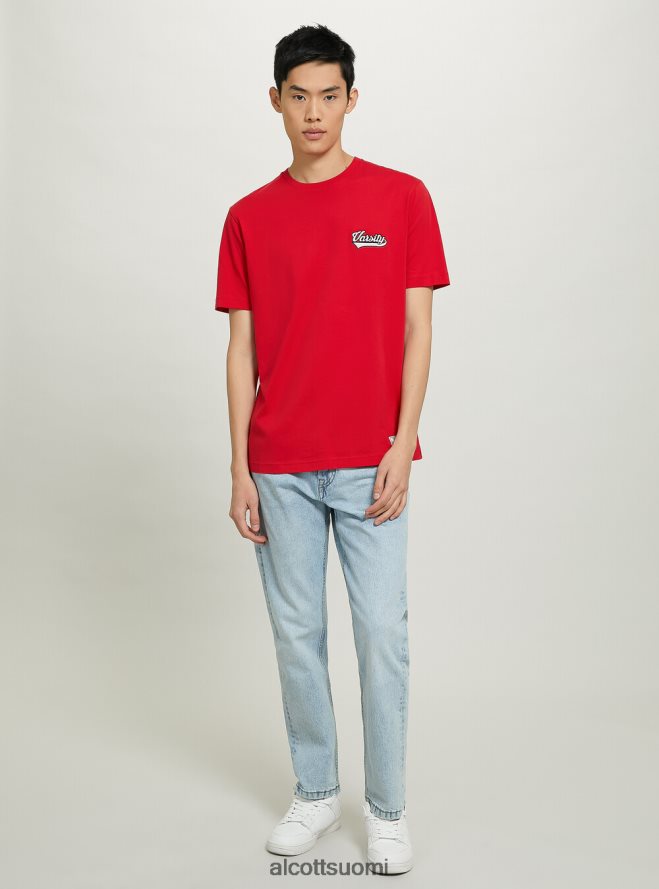 vaatetus fi Alcott miehet puuvillainen t-paita, jossa yliopistomerkki c0020 luonnonvalkoinen HL28P0991