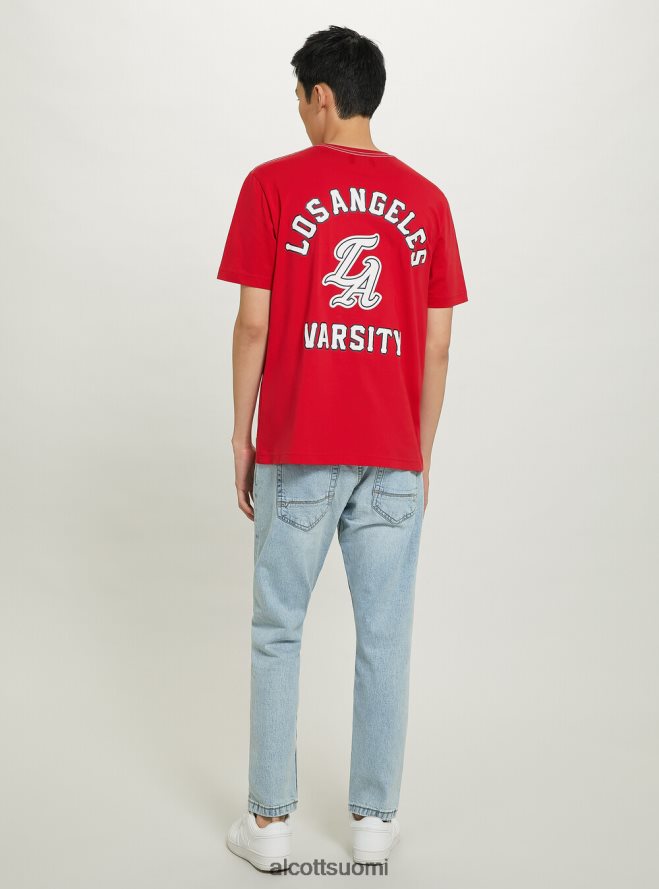 vaatetus fi Alcott miehet puuvillainen t-paita, jossa yliopistomerkki c0020 luonnonvalkoinen HL28P0991