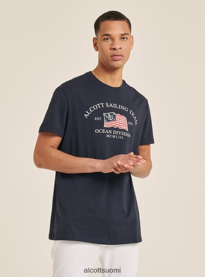 vaatetus fi Alcott miehet puuvillainen t-paita painatuksella sininen HL28P0940