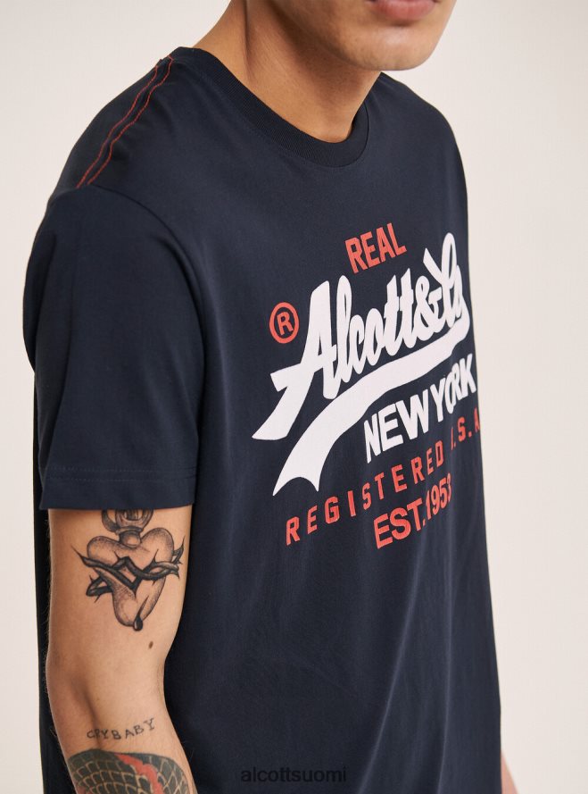 vaatetus fi Alcott miehet t-paita, jossa edessä painettu logo musta HL28P01021