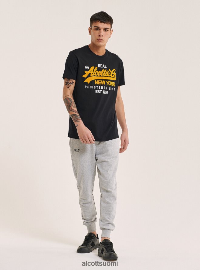 vaatetus fi Alcott miehet t-paita, jossa edessä painettu logo musta HL28P0891