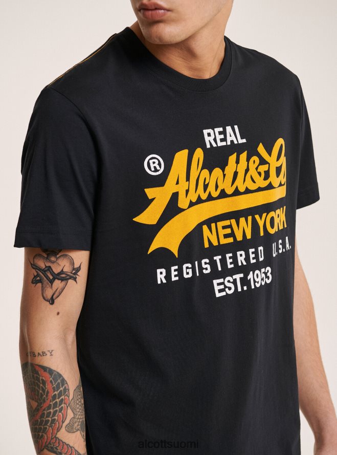 vaatetus fi Alcott miehet t-paita, jossa edessä painettu logo musta HL28P0891