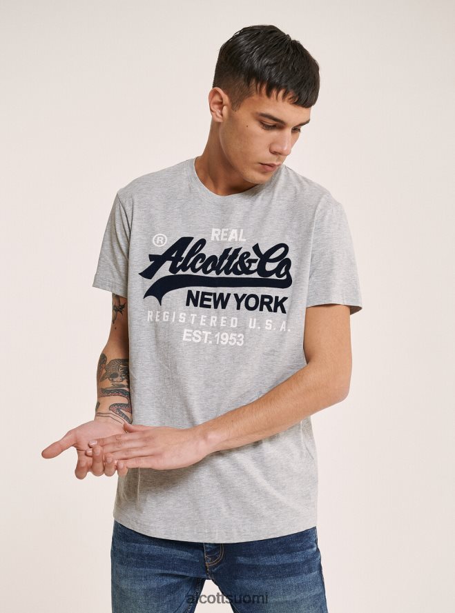 vaatetus fi Alcott miehet t-paita, jossa edessä painettu logo musta HL28P0932
