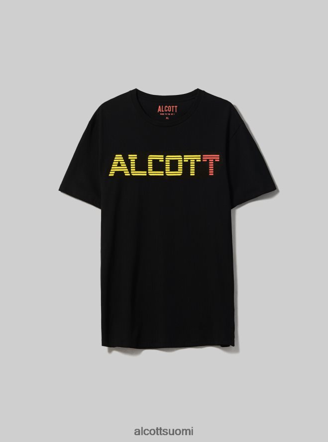 vaatetus fi Alcott miehet ylisuuri puuvillakuvioinen t-paita musta HL28P01049