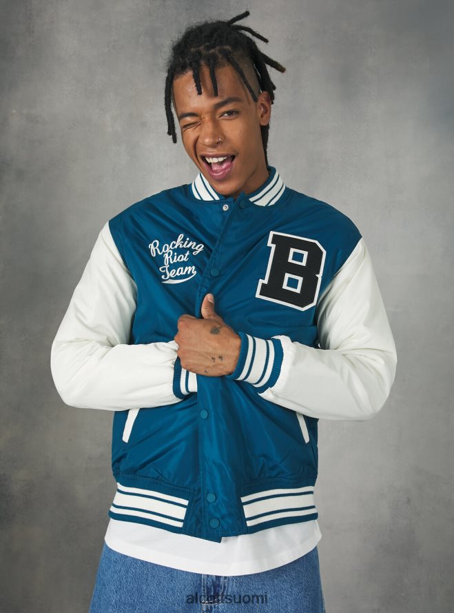 vaatetus fi Alcott miehet college-tyylinen bomber-takki kierrätetyllä pehmusteella bk1 musta HL28P0752