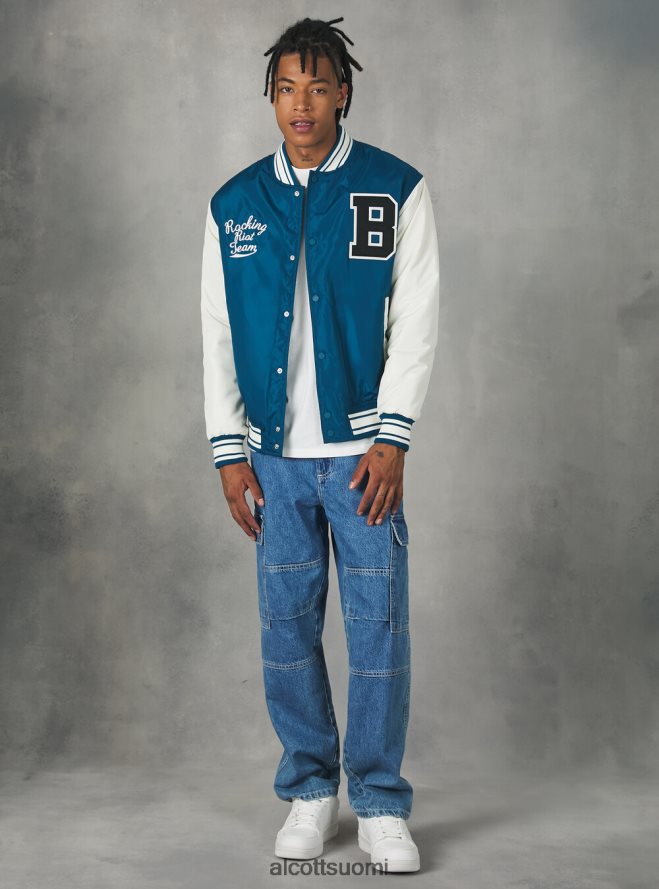 vaatetus fi Alcott miehet college-tyylinen bomber-takki kierrätetyllä pehmusteella bk1 musta HL28P0752