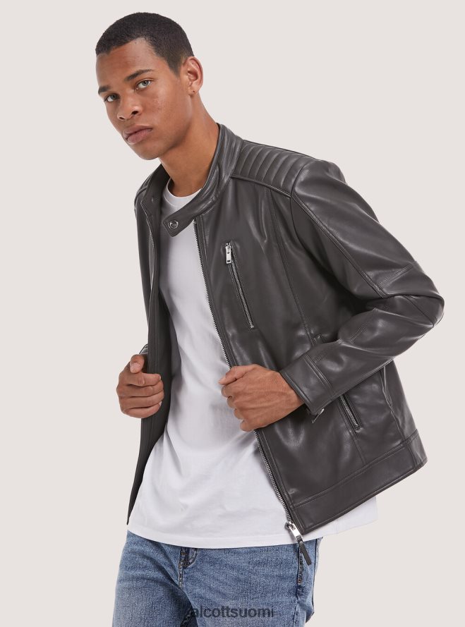 vaatetus fi Alcott miehet eko-nahkainen vetoketjullinen takki musta HL28P01153