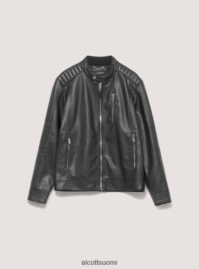 vaatetus fi Alcott miehet eko-nahkainen vetoketjullinen takki musta HL28P01153