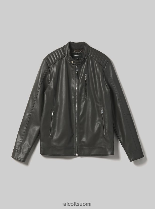 vaatetus fi Alcott miehet eko-nahkainen vetoketjullinen takki musta HL28P01153