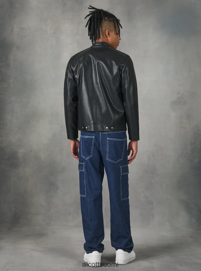 vaatetus fi Alcott miehet nahkainen biker-takki bk1 musta HL28P0753