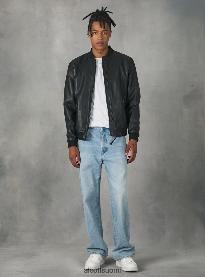 vaatetus fi Alcott miehet nahkainen bomber-takki bk1 musta HL28P0749