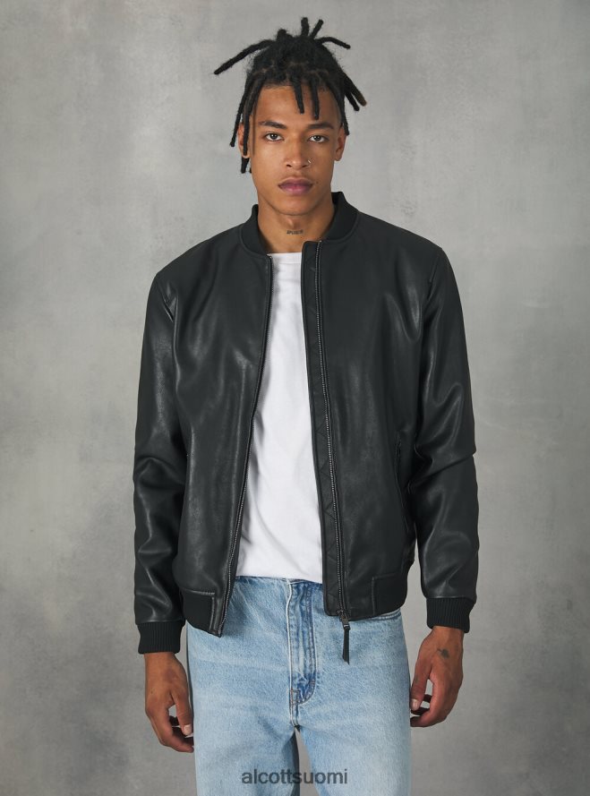 vaatetus fi Alcott miehet nahkainen bomber-takki bk1 musta HL28P0749