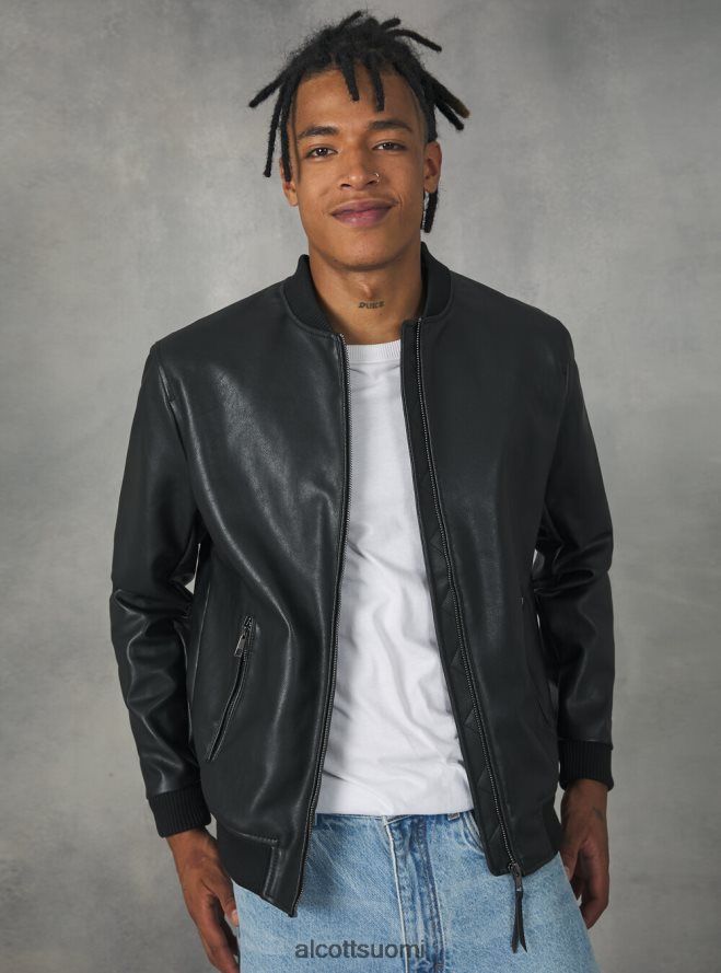 vaatetus fi Alcott miehet nahkainen bomber-takki bk1 musta HL28P0749