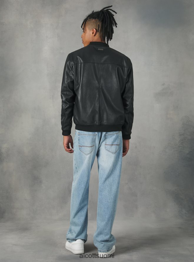 vaatetus fi Alcott miehet nahkainen bomber-takki bk1 musta HL28P0749