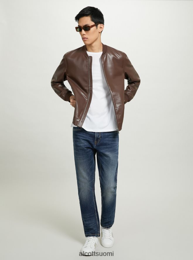 vaatetus fi Alcott miehet nahkainen bomber-takki bk1 musta HL28P0787