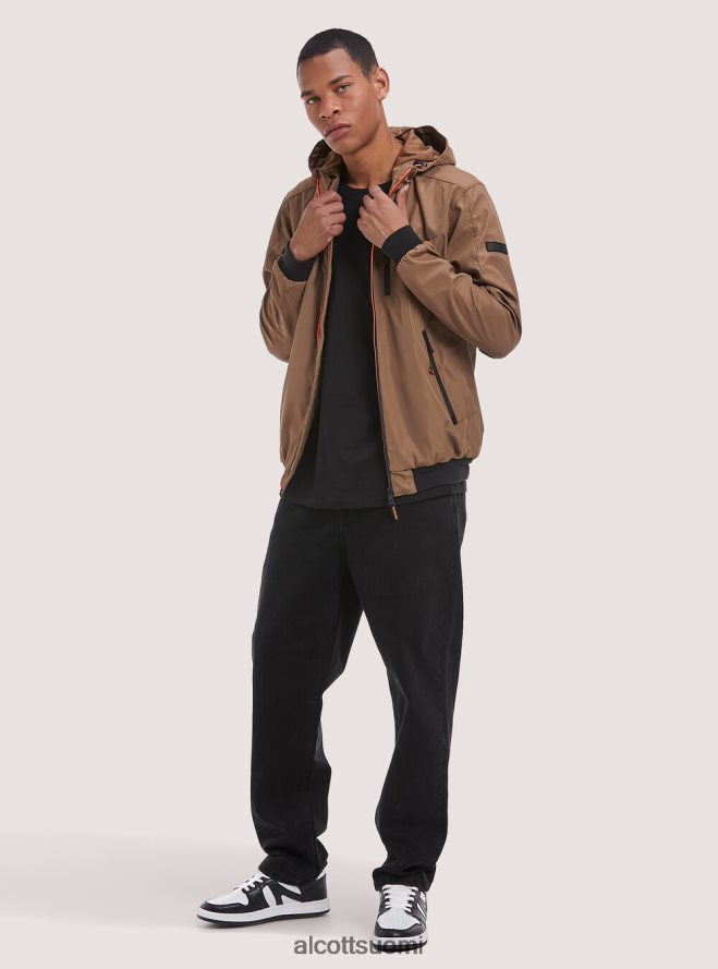 vaatetus fi Alcott miehet tuulenpitävä hupullinen bomber-takki bk1 musta HL28P01028